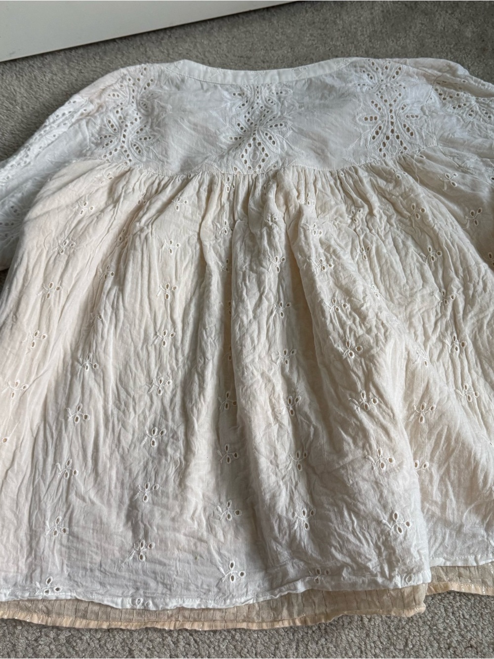 Women’s Shabby Chic Cream Eyelet Lace Blouse Top Boho Cottagecore XL - Picture 11 of 11